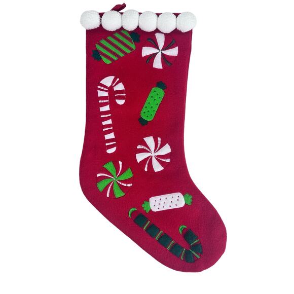 Velvet and Felt Christmas Stockings-Set of 2- Snowman & Christmas Candy!! - Picture 4 of 9